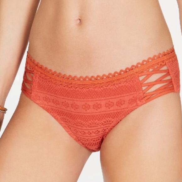 Becca $58 Rust Orange Crochet Swimsuit Bikini Bottoms Extra-Small EUC - Picture 12 of 12